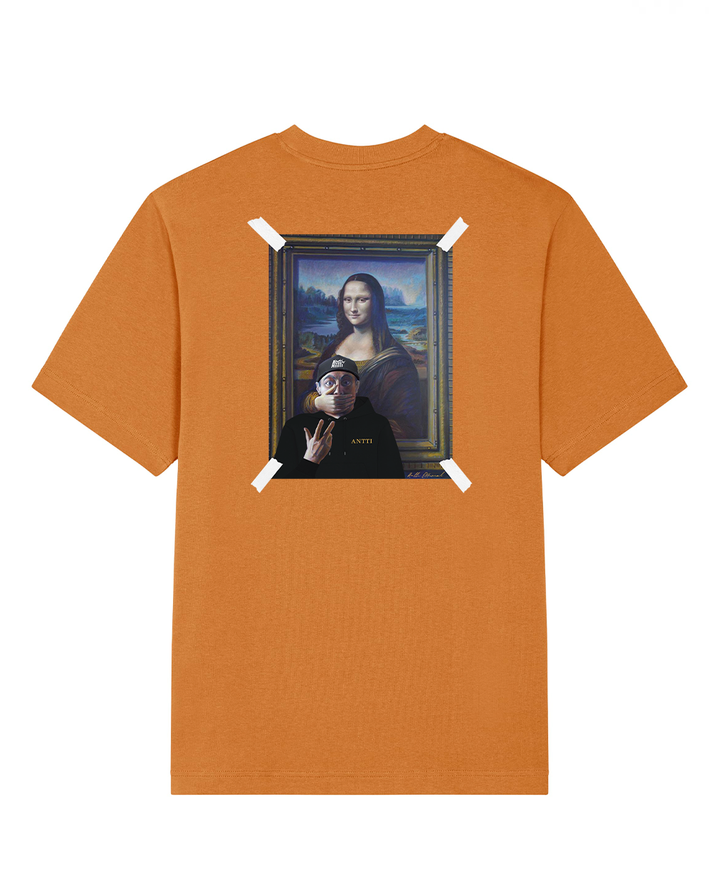 Mona Lisa Oversize Print T-Shirt - Summer Orange