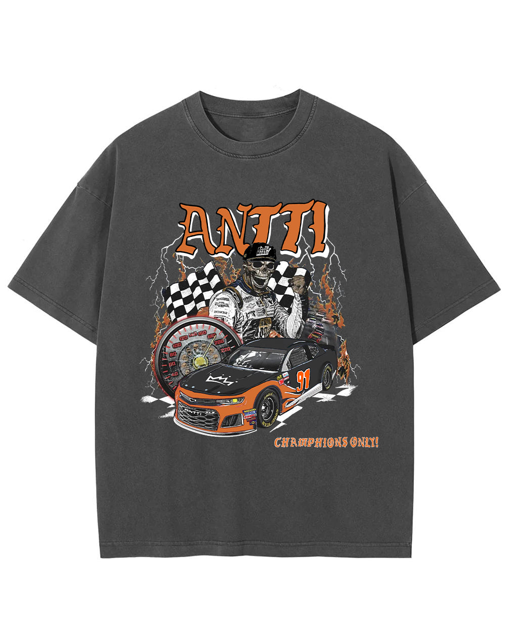 Champions Only Oversized T-Shirt - Washed Grey