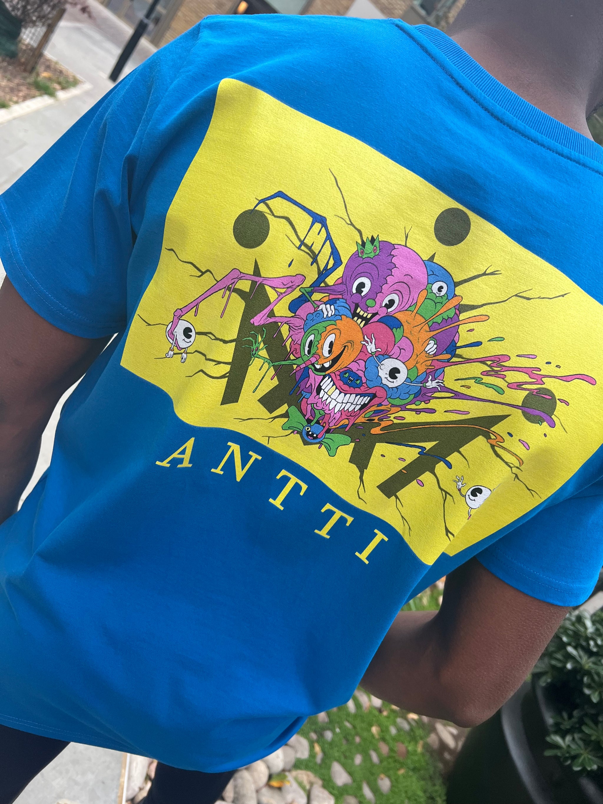 Glow In The Dark ANTTI Logo T-Shirt - Cobalt Blue